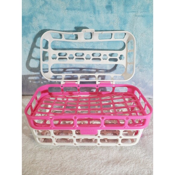 MUNCHKIN Pink & White High Capacity Dishwasher 2 Section Basket Container - Picture 2 of 5